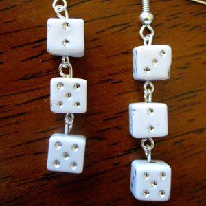 4/$20 Lucky triple dice earrings